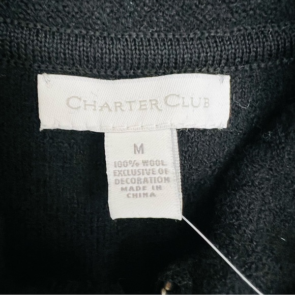 NWT Charter Club Christmas Snowman Full Zip Wool Cardigan Jacket Size M - Picture 11 of 16